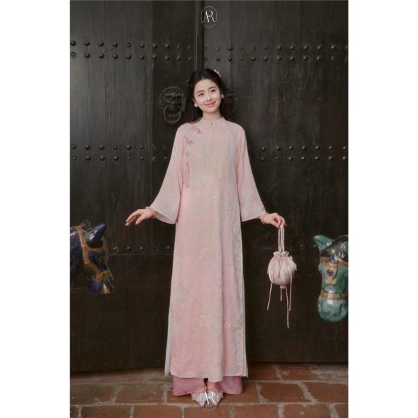 Áo dài Như Thuần nhung the đính kim sa Ad001 ( chưa kèm quần)