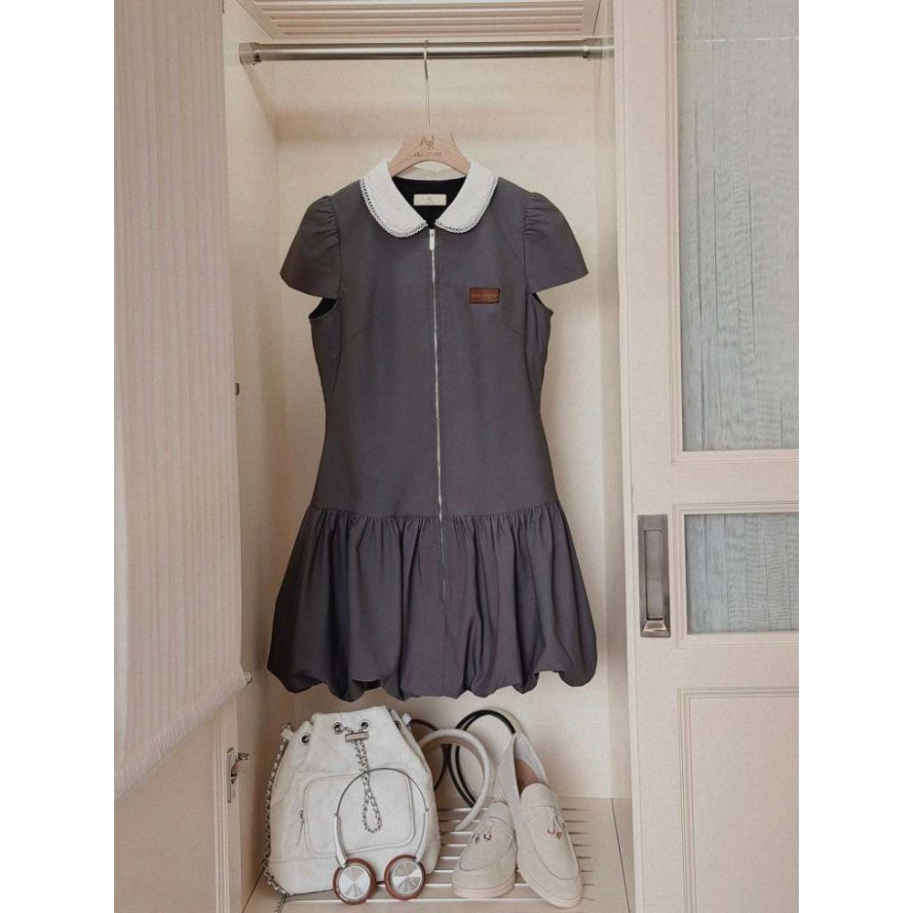 Váy ghi bí cổ sen khoá kéo Lio Dress V153 – 4