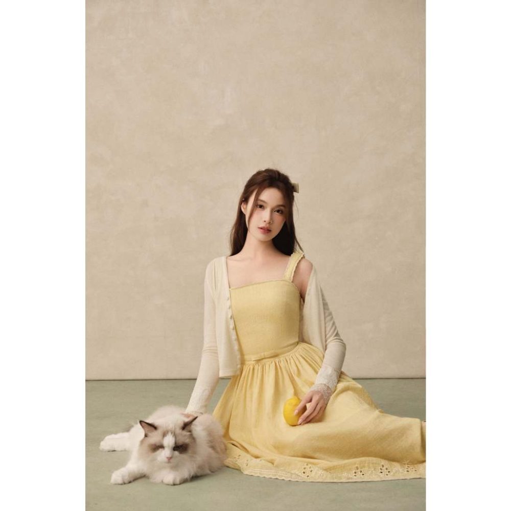 Váy hai dây dáng dài kèm belt nơ Aelia Dress V162 – 4