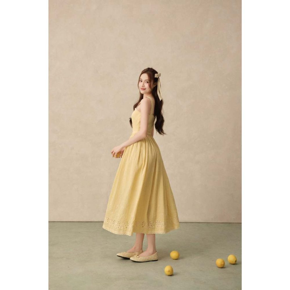 Váy hai dây dáng dài kèm belt nơ Aelia Dress V162 – 3
