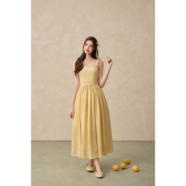 Váy hai dây dáng dài kèm belt nơ Aelia Dress V162
