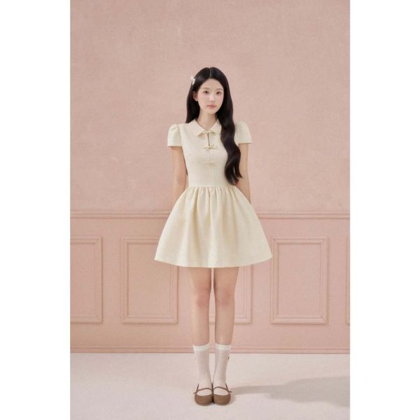 Váy xoè cổ đính 3 nơ Zamy Dress V167