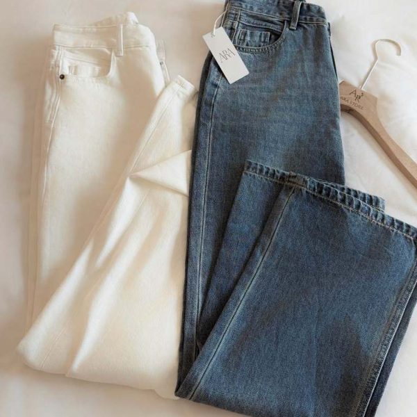 Quần jeans dáng suông 2 màu Q24
