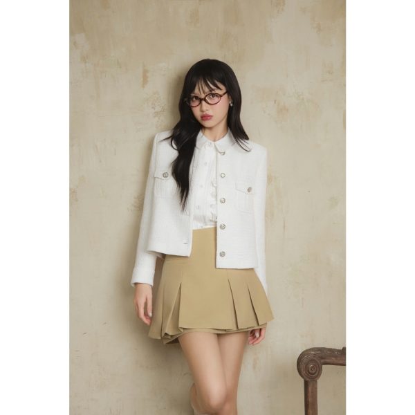 Chân váy kaki xòe xếp ly bản to Cerin Skirt Cv72