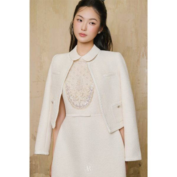 Váy dạ tweed cổ sen thiết kế Ruby Dress V139