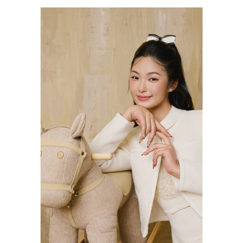 khoác dạ tweed phối viền vặn thừng Zamy Coat Ve41 – 3